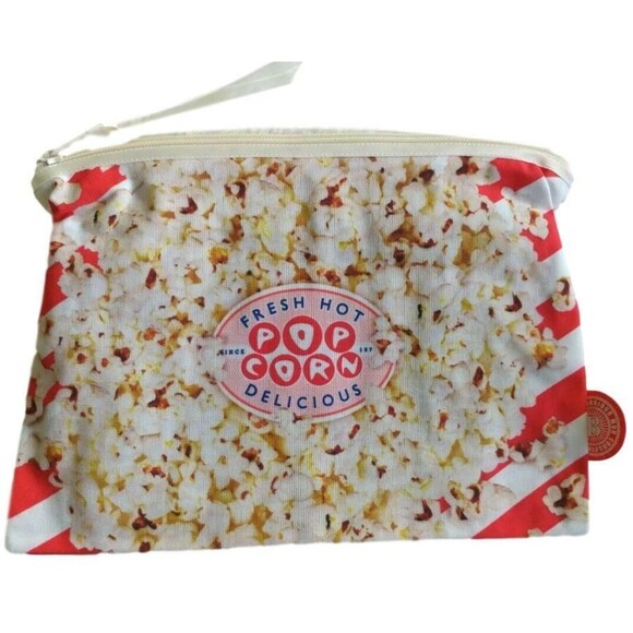 Bonjour Mon Coussin Toiletry ZipUp Makeup Beauty Bag NEW Fun popcorn Design - Picture 1 of 3